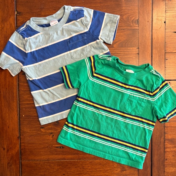 Hanna Andersson Other - Hanna Andersson 2pc Striped Blue and Green Kids T-Shirts Sz 3T